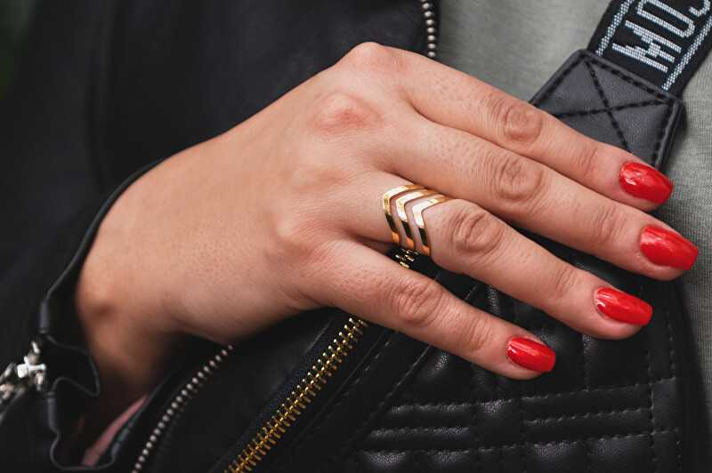 Troli Triple auksinis-plated steel ring
