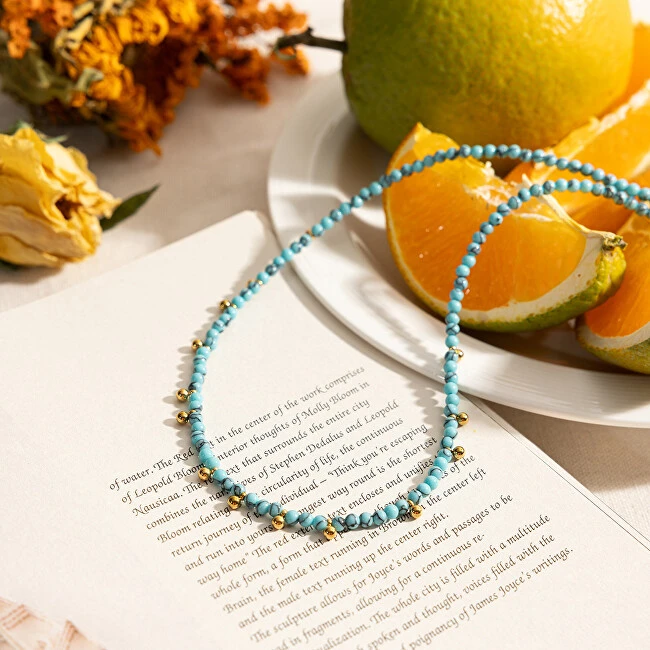 Troli Turquoise bead pakabukas Gold