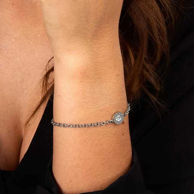 Trussardi Stilinga T logotipo krištoliniu paauksuotu apyrankė TJAXC116