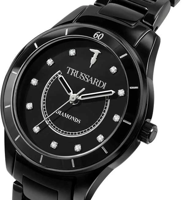 Laikrodis TRUSSARDI R2453151501. Kvarcas, Juoda Spalva. Moteris.