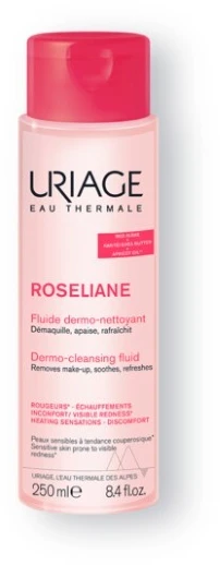 "Uriage Roséliane Dermo Cleansing Fluid" valomasis fluidas sausai, į raudonį linkusiai odai 250ml