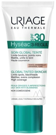 URIAGE veido kremas su atspalviu HYSEAC 3-REGUL GLOBAL, SPF 30, 40 ml