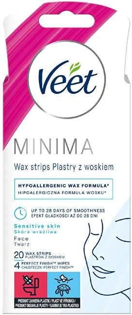Veet Minima Easy-Gel™ vaško juostelės veido depiliacijai priemonė moterims, 20 vnt