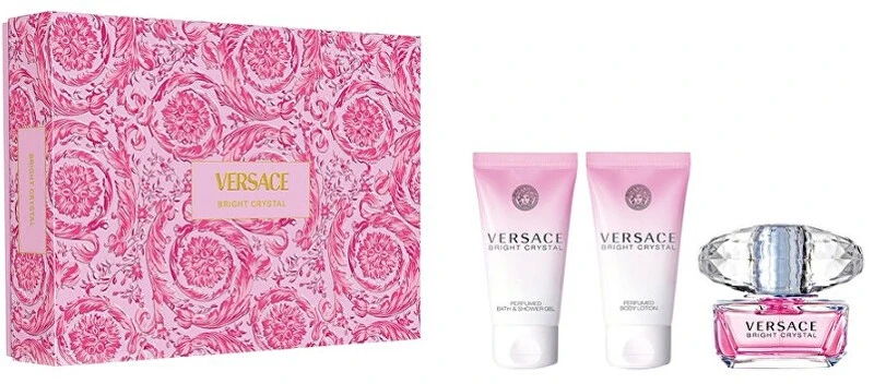 Kvepalų rinkinys moterims Versace Bright Crystal (EDT, 50 ml + kūno losjonas, 50 ml + dušo želė, 50 ml)