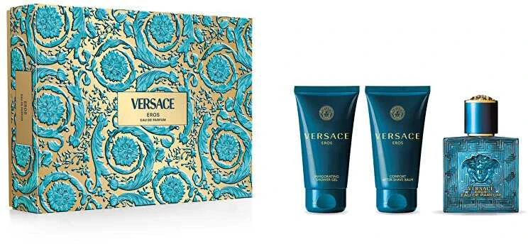 Kvepalų rinkinys vyrams Versace Eros (EDT 50 ml, dušo želė 50 ml, balzamas po skutimosi 50 ml)