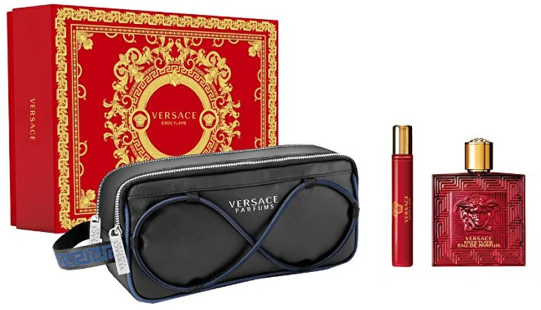 Kvepalų rinkinys vyrams Versace Eros Flame (EDP 100 ml + EDP, 10 ml + kosmetinė)