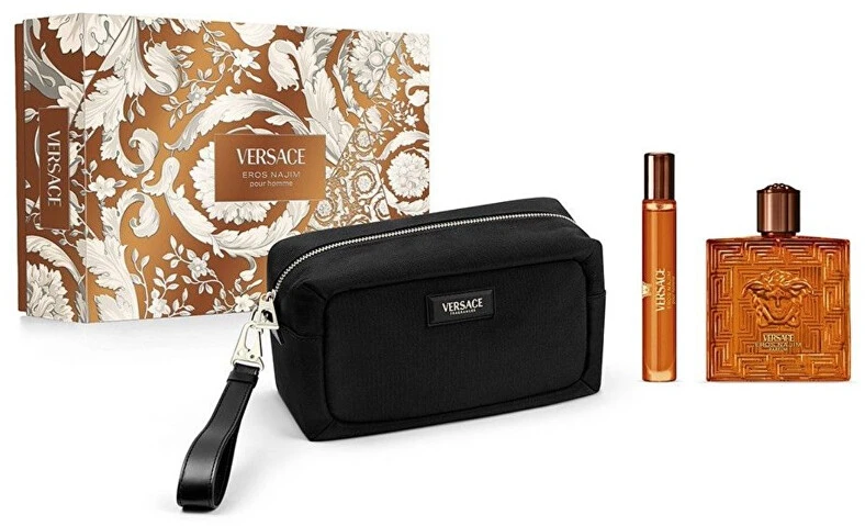 Versace Eros Najim Giftset kvepalų rinkinys vyrams (PP kvepalai, 100 ml + PP miniatiūra, 10 ml + kosmetinė)