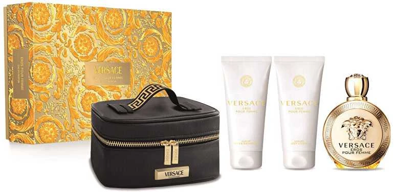 Versace Eros Pour Femme (Rinkinys Moterims) EDP 100ml + Losjonas kūnui 100ml + Dušo želė 100ml + Kosmetinis krepšelis