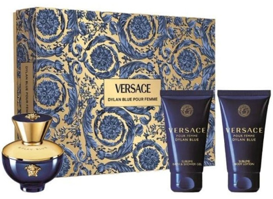 Kvepalų rinkinys moterims Versace Dylan Blue Pour Femme (EDP, 50 ml + kūno losjonas, 50 ml + dušo želė, 50 ml)