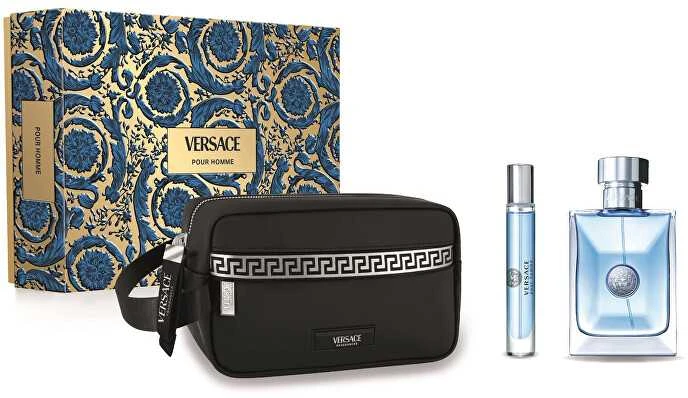 Versace Pour Homme EDT rinkinys vyrams (EDT 100 ml + EDT 10 ml + Kosmetinis krepšelis)