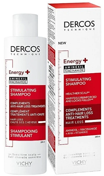 Vichy Dercos Energy+ Stimulating Šampūnas Refill šampūno slenkantiems plaukams papildymas, 400 ml