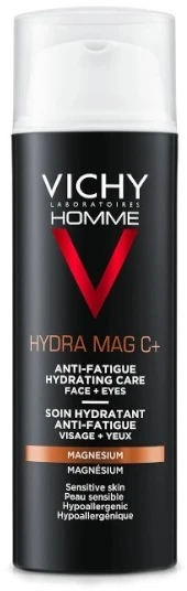Vichy Homme Hydramag C Anti Fatigue Hydrating Care drėkinantis veido ir akių kremas vyrams, 50 ml