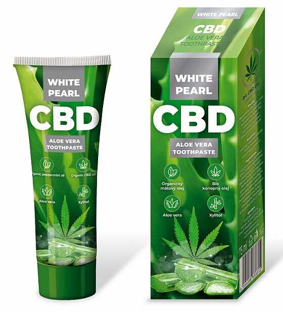 White Pearl Baltas Pearl CBD Aloe Vera Dantų pasta