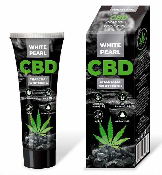 Vitalcare Baltas Pearl CBD Charcoal Whitening Dantų pasta