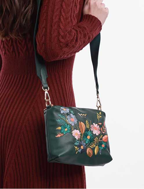 Vuch Dámská crossbody kabelka Coalie Flowers Žalias