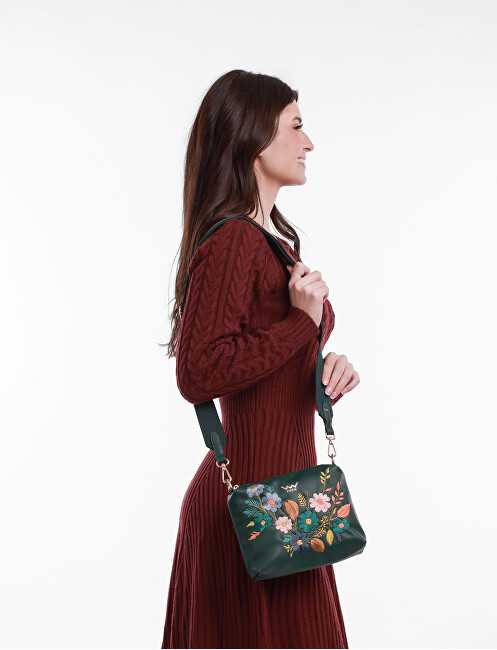Vuch Dámská crossbody kabelka Coalie Flowers Žalias