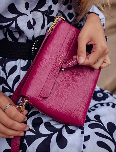 Vuch Moteriška odinė crossbody rankinė Leyra Wine