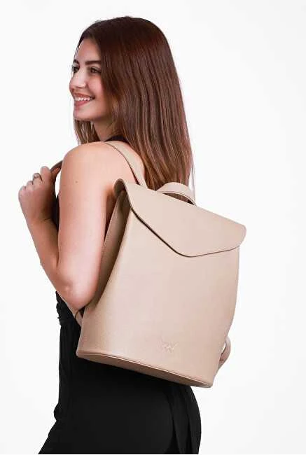 Vuch Moteriška odinė kuprinė Joanna Leather rusvai gelsvas