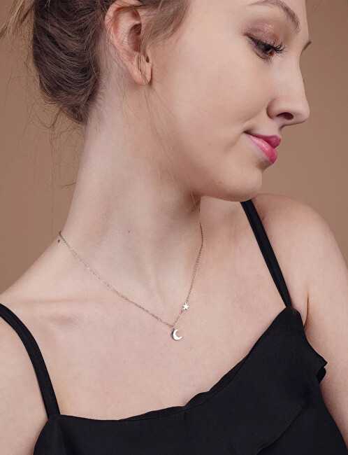 Vuch Kiral Sidabrinis Moon Pendant Necklace