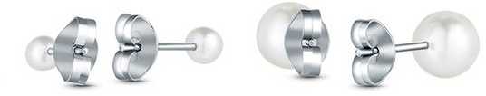 Vuch Kruwen Sidabrinis Steel Pearl Earrings Set (2 pairs of earrings)