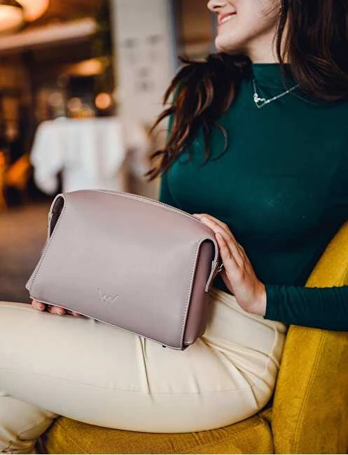 Vuch Moteriška odinė crossbody rankinė Lison Dusty Rožinė