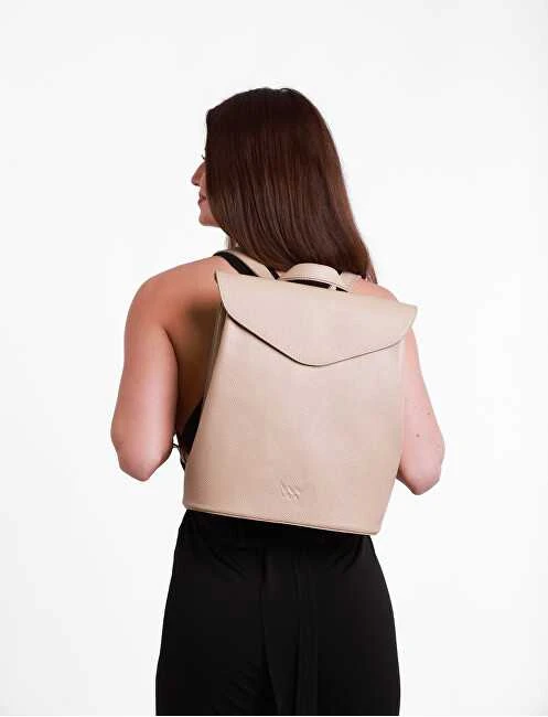 Vuch Moteriška odinė kuprinė Joanna Leather rusvai gelsvas