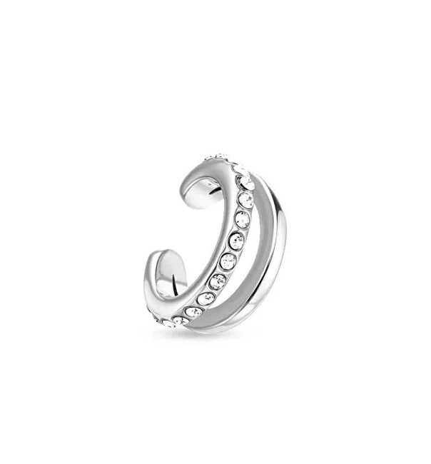 Vuch Split single earring with zircons Vein Sidabrinis