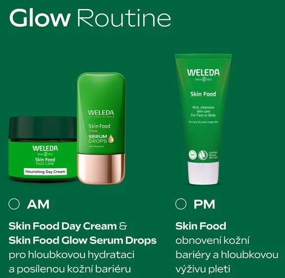 Weleda „Skin Food Glow“ skaistinamasis serumas (serumo lašai) 30 ml