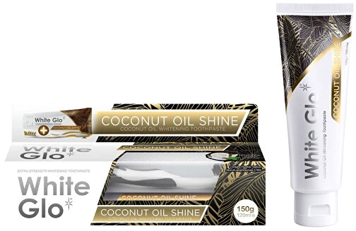 White Glo Baltas Glo Baltas Glo Coconut Oil Shine kokosų dantų pasta su mėtomis 120ml