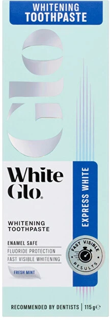 White Glo Alkotest Baltas GLO_Express Baltas Whitening Dantų pasta pasta do zębów 115g