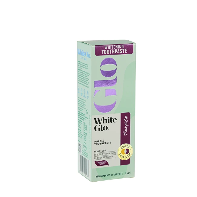 White Glo Alkotest Baltas GLO_Purple Whitening Dantų dantų pasta 115g