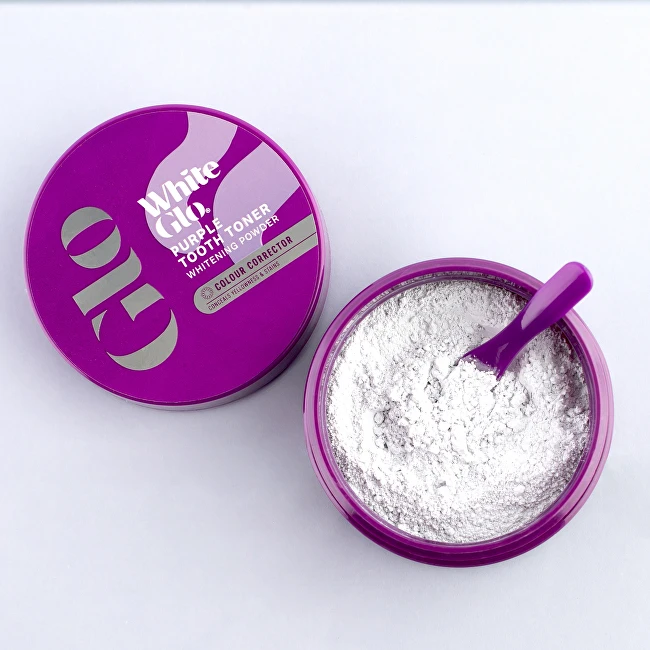 White Glo Baltas Glo Violetinė Tooth Toneris Polishing Pudra