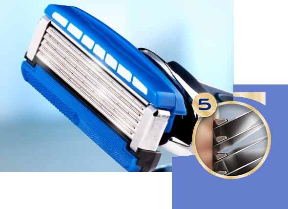 „Wilkinson The Face Groomer“ kasetė su 5 peiliukais ir 4 vnt drėkinamuoju geliu.