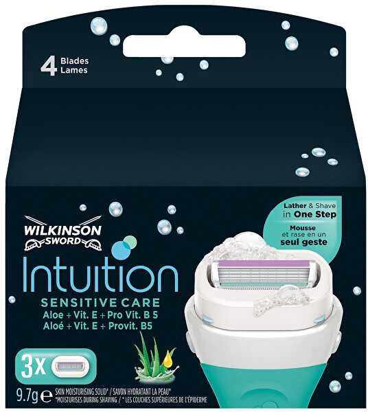 Tanita Wilkinson Intuition Sensitive įdėklai su 4 ostrzami 3 vnt.