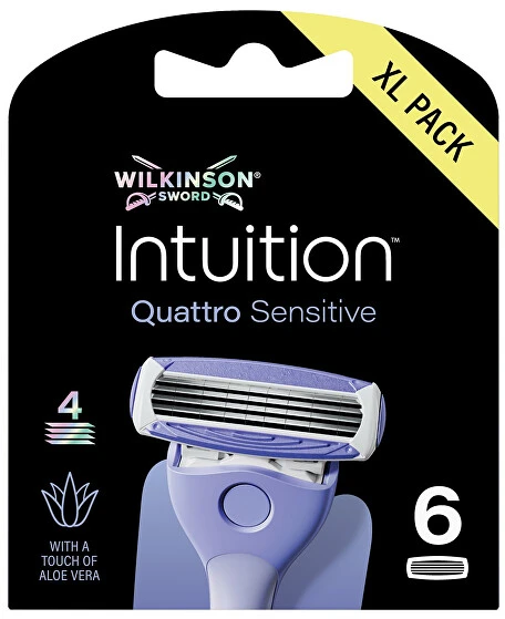 Wilkinson Sword Wilkinson Intuition Quattro Sensitive skustuvo galvutė, 4 ašmenys, 3 vnt.