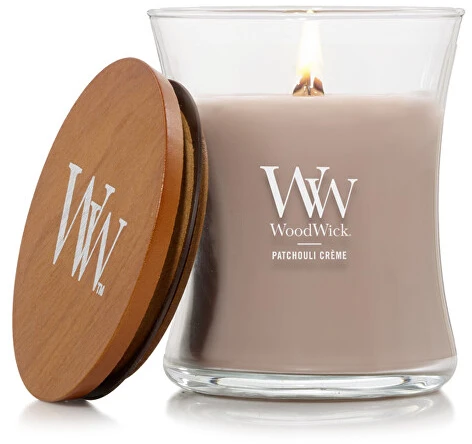 WoodWick Aromatinė žvakė (Patchouli Creme), 275 g