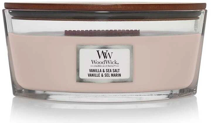 WoodWick Aromatinė žvakė (Vanilla & Sea Salt), 453,6 g