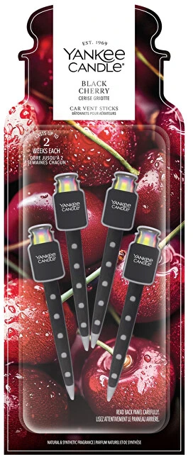 Yankee Candle Juodas Vyšnių kvapo automobilio ventiliacijos žvakė 28 g