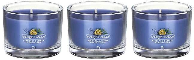 Yankee Candle Yankee žvakė su užpilu „Juodas arbata ir citrina“, 3 x 37 g