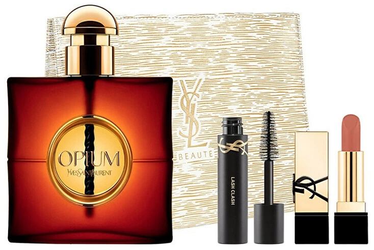 Yves Saint Laurent Opium rinkinys parfuminio vandens purškiklis 90 ml + tušas 2 ml + lūpų dažai 3,8 g