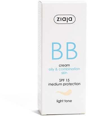 Ziaja BB kremas riebiai ir mišriai odai SPF 15 Light Tone (BB Kreminis) 50 ml