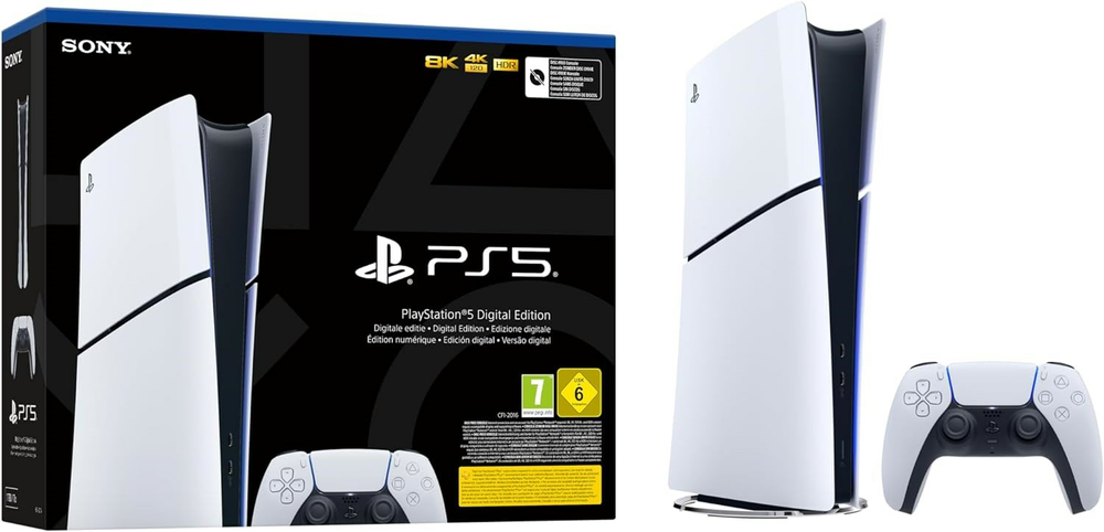 Konsolė Sony PlayStation 5 Digital Slim Edition 1TB SSD Wi-Fi, Balta