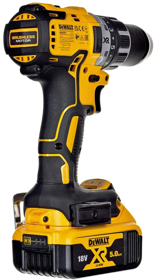 DeWALT akumuliatorinis suktuvas gręžtuvas DCD791P2, 18V, 70Nm, 2x5.0Ah