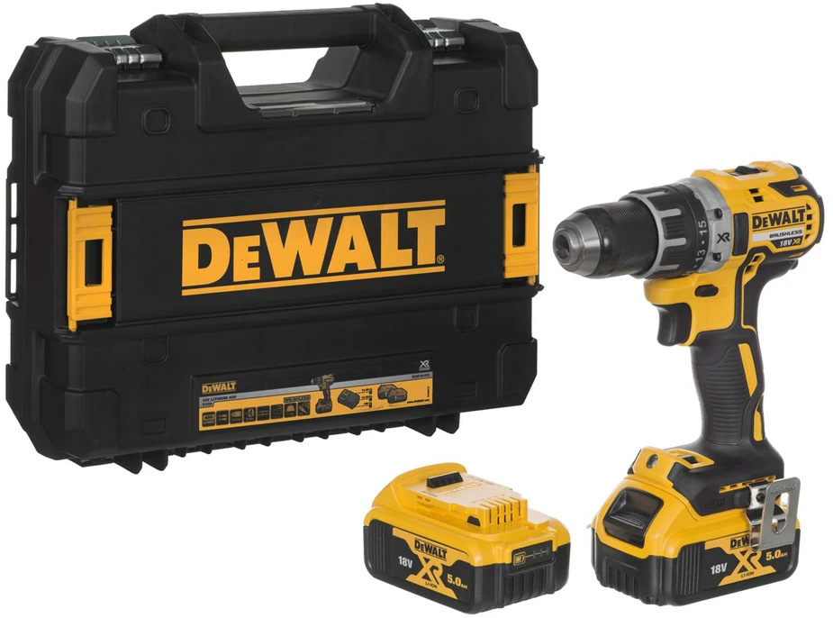 DeWALT suktuvas DCD791P2 su lagaminu ir dviem akumuliatoriais