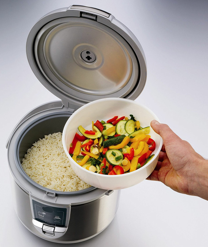 Ryžių virimo puodas Gastroback Rice cooker 42507 Inox / Baltas, 450 W