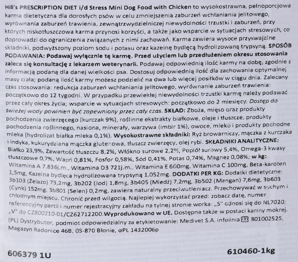 HILL'S Prescription Diet Mini i / d Stress Canine - sausas šunų maistas ...