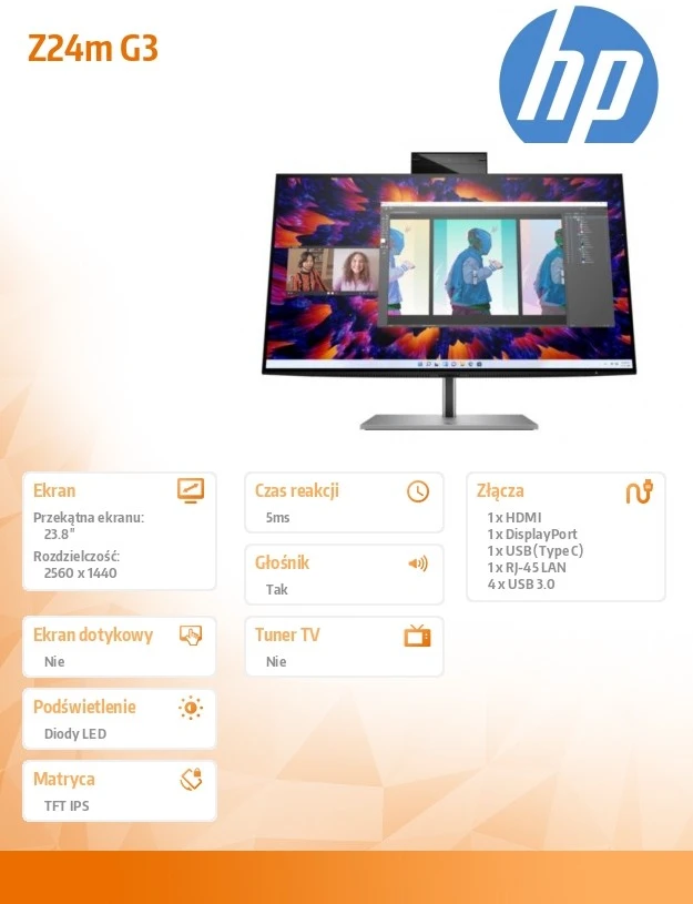 Monitorius HP Z24m G3 - 23.8in - 2560x1440 (QHD)