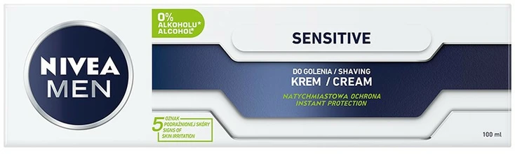 Skutimosi kremas vyrams NIVEA Sensitive, 100 ml aprašymas - Prekės nuotrauka
