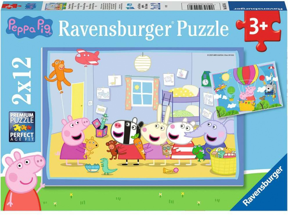 Ravensburger Dėlionė 2x12 vnt. - Kiaulytė Peppa aprašymas - Prekės nuotrauka