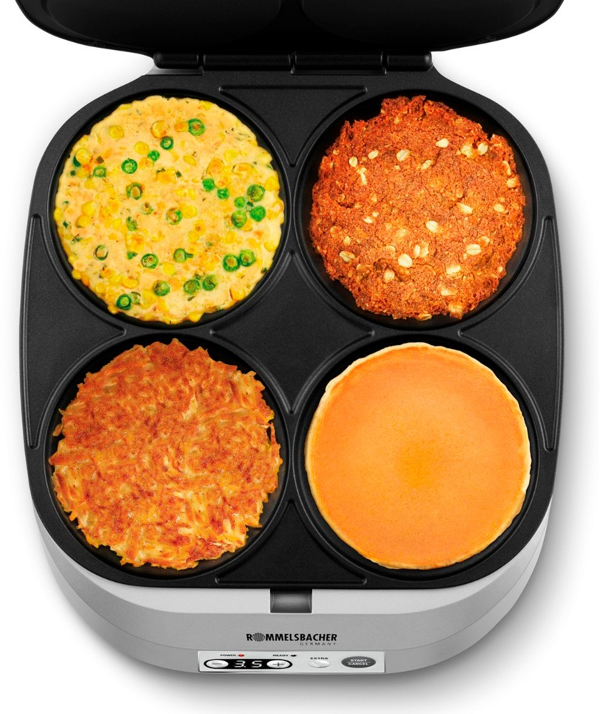 Pancake Maker PC 1800 Rommelsbacher - Cuoci 4 Pancake Insieme, Antiaderente, Timer E Spegnimento Automatico - Foto 6